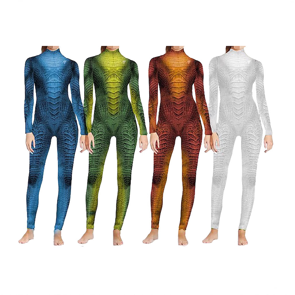 Anime Cosplay Jumpsuit - Sürüngen Hayvan performans kostümleri Kadın kertenkele