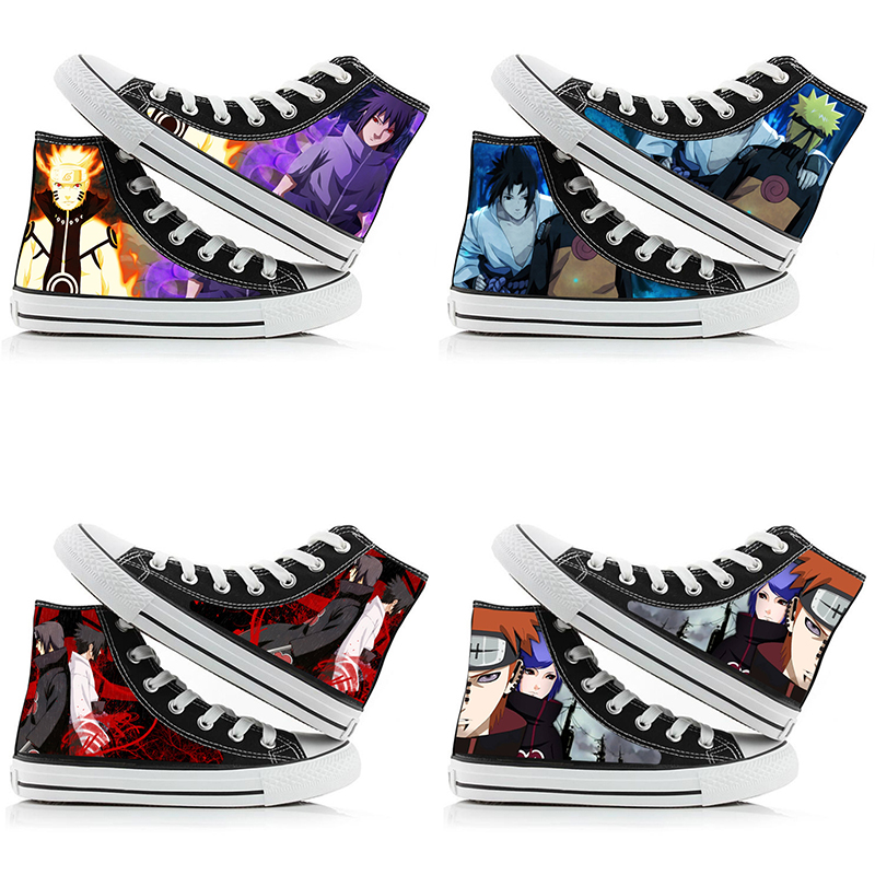 Anime Cosplay Ideas Girl - Naruto Uzumaki Yüksek Top Kanvas Ayakkabılar