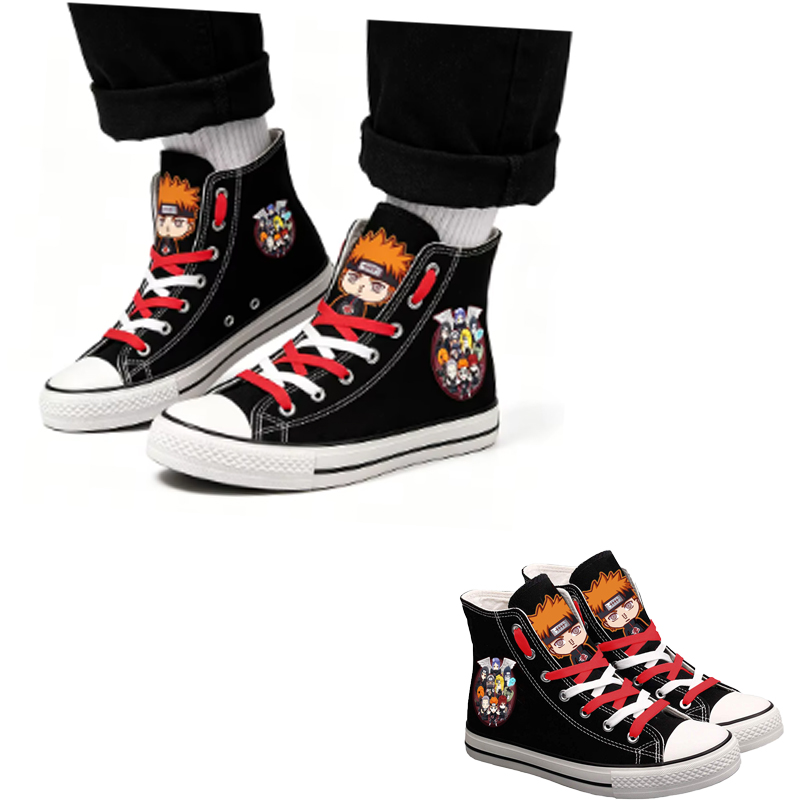 Anime Cosplay Ideas Girl - Naruto Uzumaki Yüksek Top Kanvas Ayakkabılar
