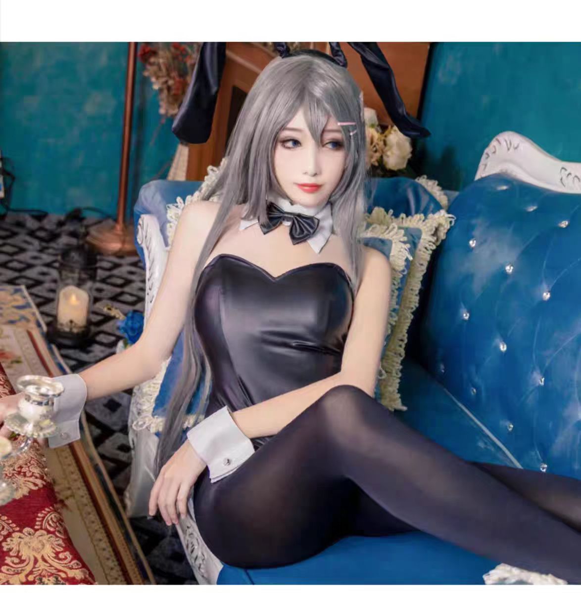 Anime Cosplay Jumpsuit - Seksi Tavşan Kız Sakurajima Mai Cosplay