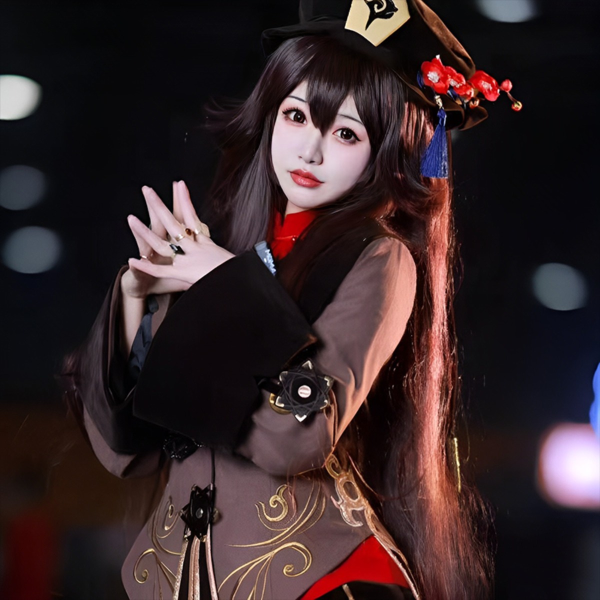 Anime Cosplay Duo - Genshin Impact Hu Tao Cosplay Peruk,