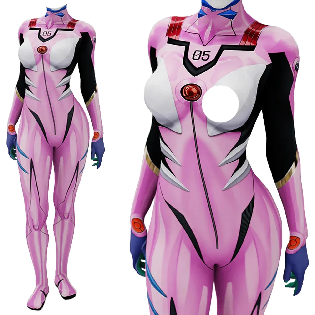 Anime Cosplay Jumpsuit - Anime EVA 05 Makinami Cosplay Kostüm